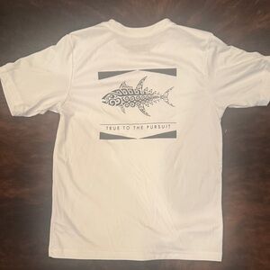 Columbia White Graphic Tee with Fish Design